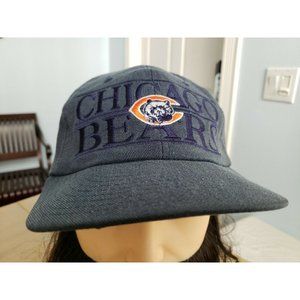 Vintage Baseball Cap Hat - Chicago Bears Strapback Gameday Blue Block Script